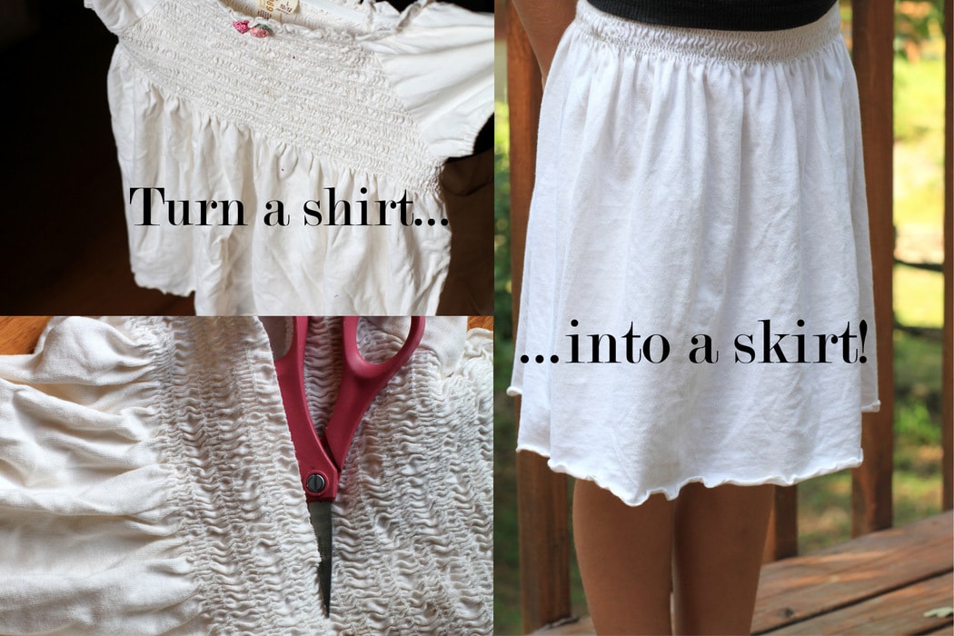 How to turn an empirewaist shirt into a skirt The Frugal Girl