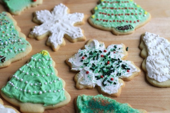 frosted Christmas cookies