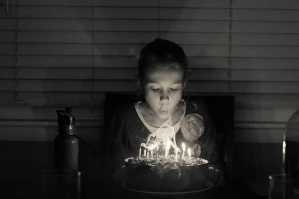 sonia blowing out candles