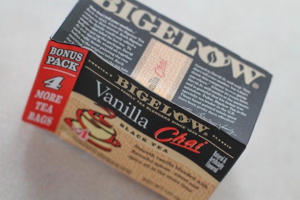 bent Bigelow tea box