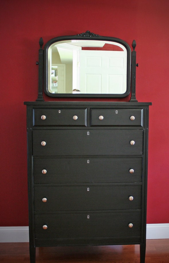 tallboy dresser painted black