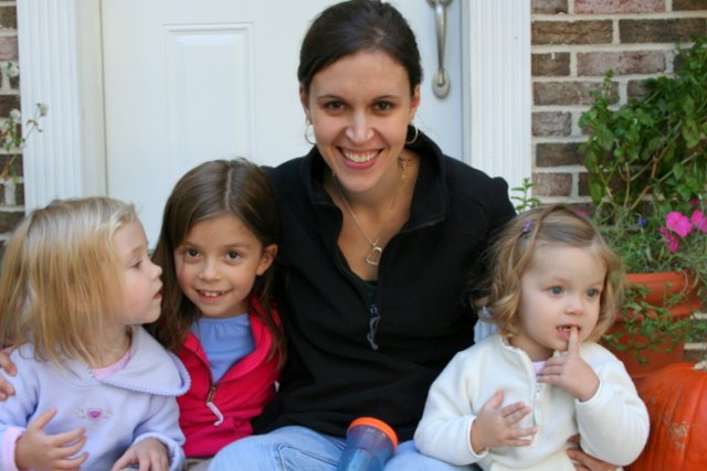 Kristen and girls in 2008.