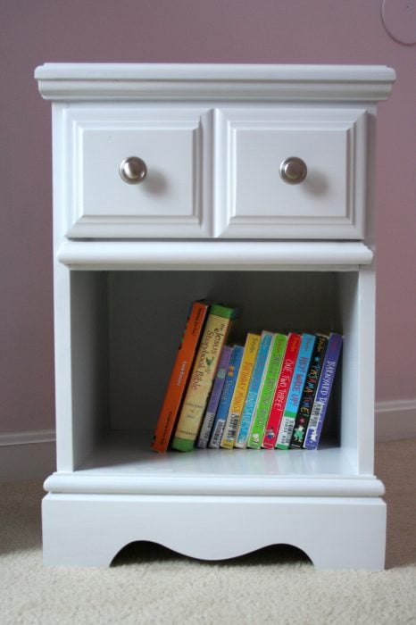 painted white nightstand