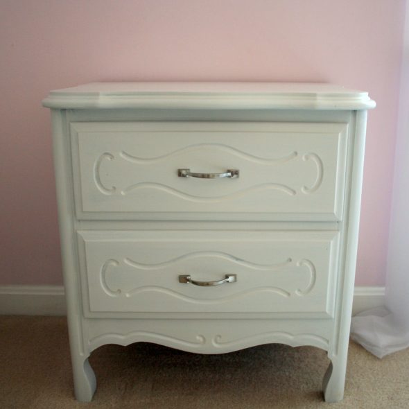 white provincial nightstand