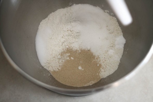 dry ingredients for english muffin bread
