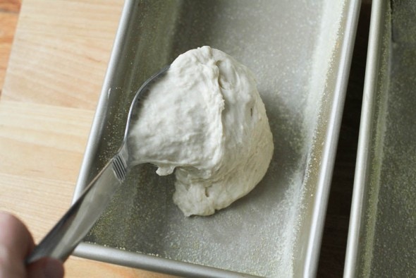 spoon dough into pan