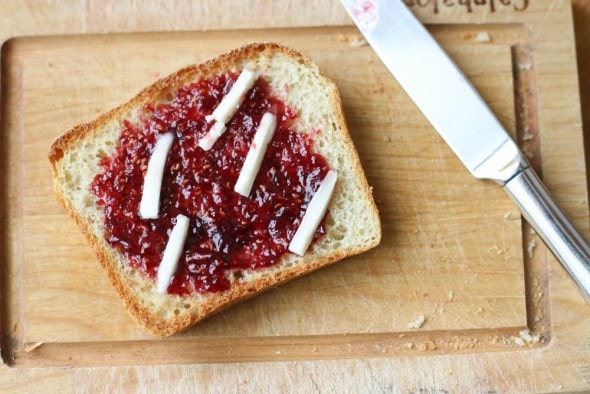 jam and butter on toast