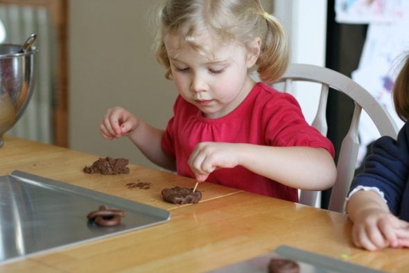 Sonia making cookies