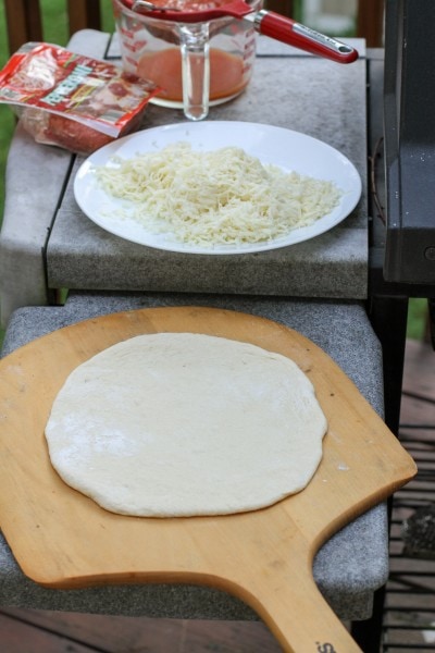 grilled pizza ready to cook