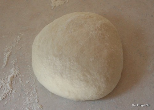 A kneaded ball of bread dough.