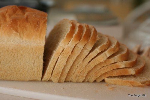 Sliced white sandwich bread.