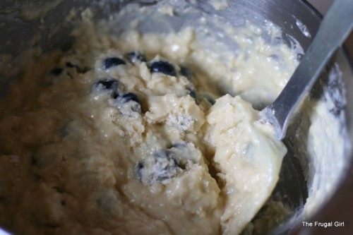 Blueberry muffin batter.