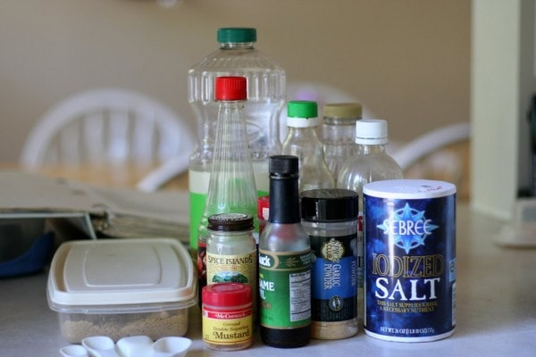 Ingredients to make Asian salad dressing.