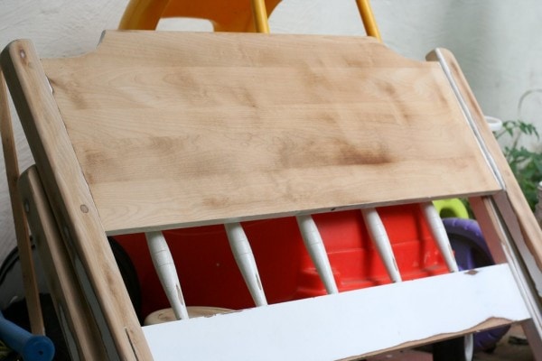 A sanded headboard.