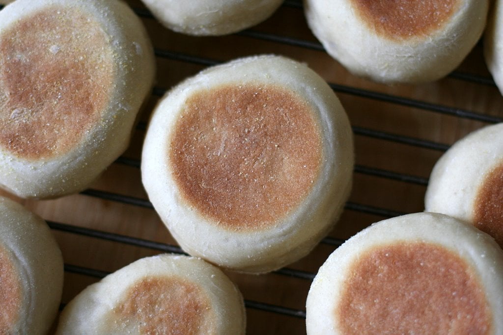 A collection of homemade English muffins.