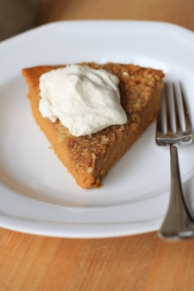 pumpkin pie with whipped cream