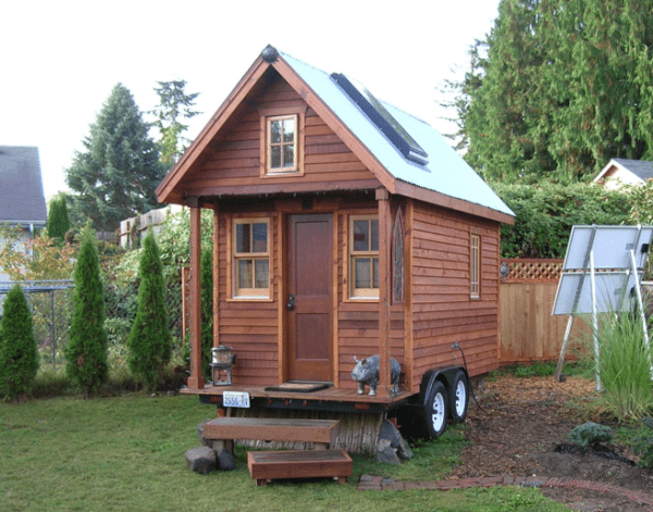A tiny house on wheels.