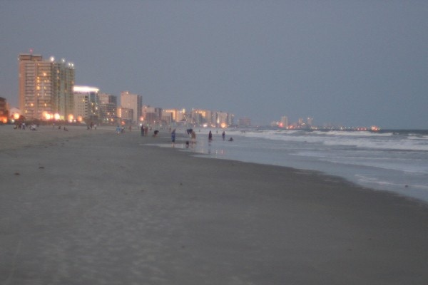View of North Myrtle Beach at night.