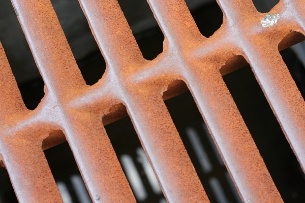 A rusty storm drain.