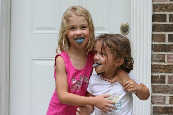 Sonia and Zoe with blue tongues