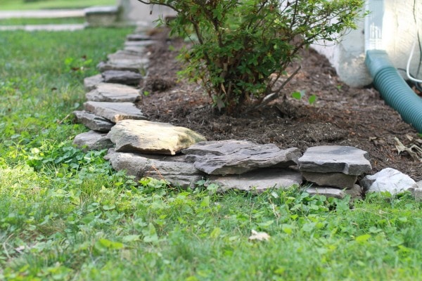 A rock-lined lanscape border.