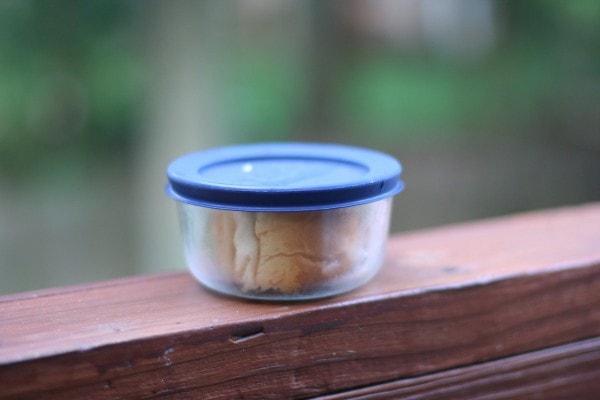 Small pyrex container.