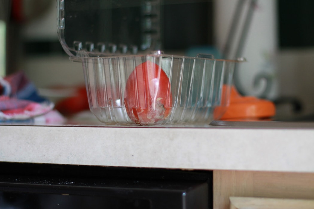 A rotten plum tomato.