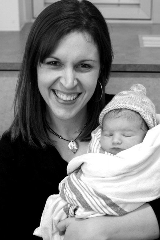 Kristen and a baby.