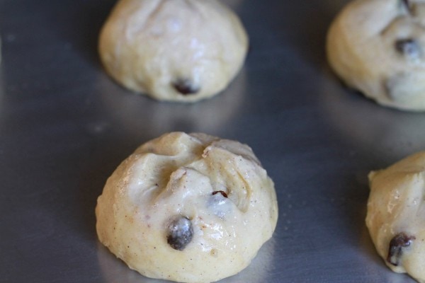 slashed bun dough.