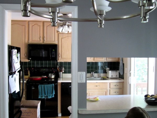 A tidied kitchen view.