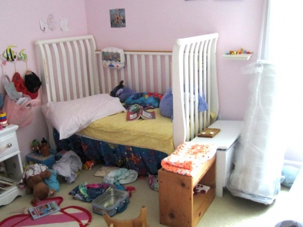 A messy preschool girl's room.
