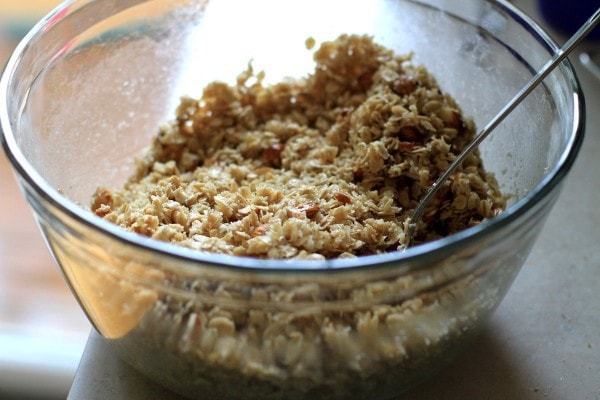 granola before baking.