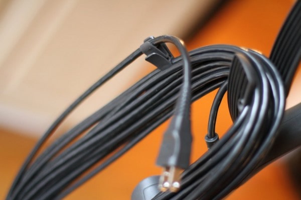 coiled vacuum cord.