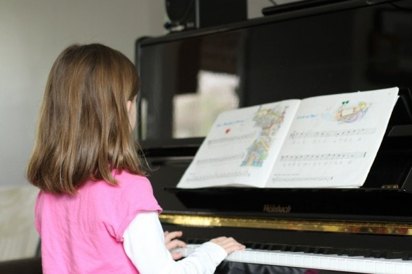 Zoe practicing piano