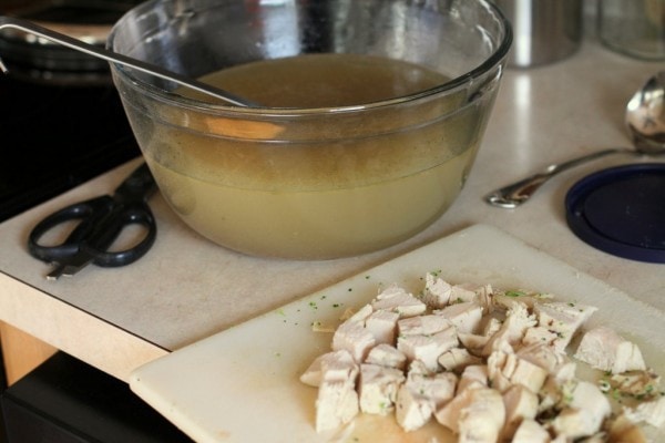 homemade chicken broth