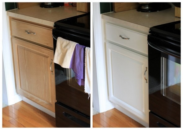 oak kitchen cabinets painted white