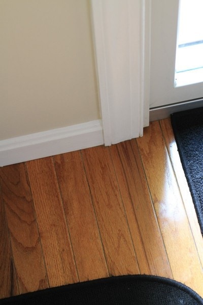 freshly painted kitchen molding