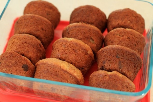 muffins stored in Pyrex