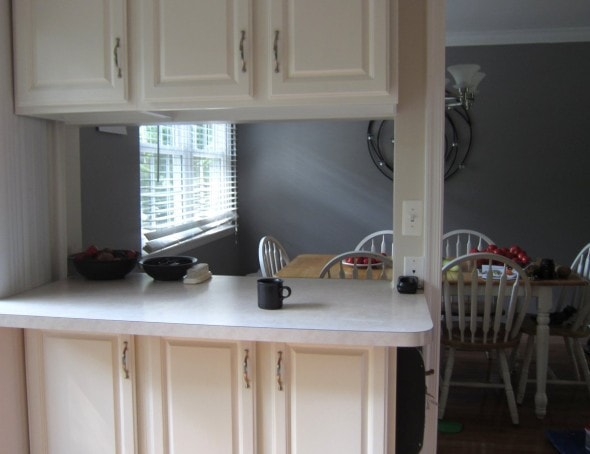 dining room wall of cabinets