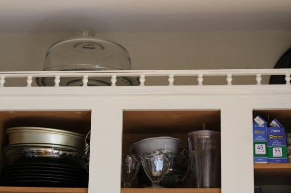 painting trim above cabinets