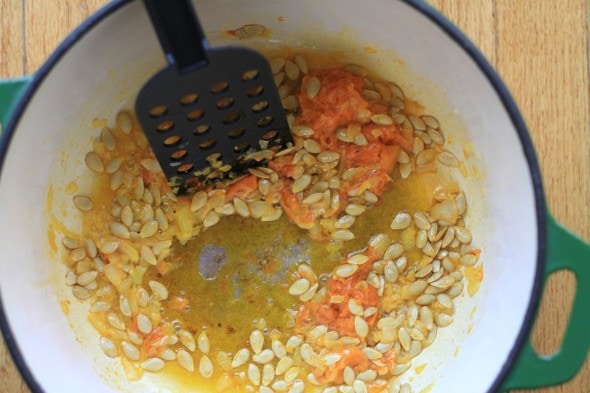 sauteeing squash seeds