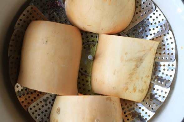 steaming butternut squash