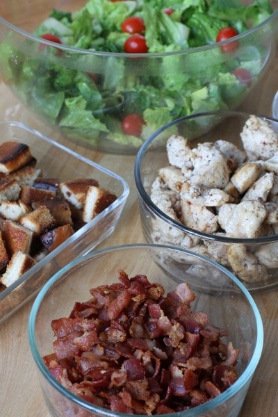 Ingredients for a green BLT salad.