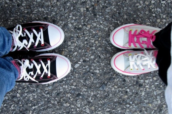 two pairs of Converse