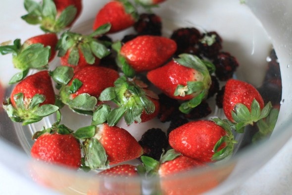 berries in vinegar