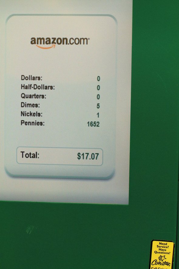 Our Coinstar Experience (and 50 of Amazon money for one of you!) The