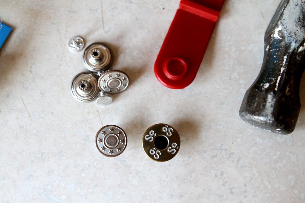 How to replace a broken jean button The Frugal Girl