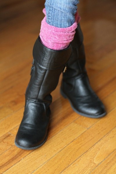 boot socks from sweater sleeves
