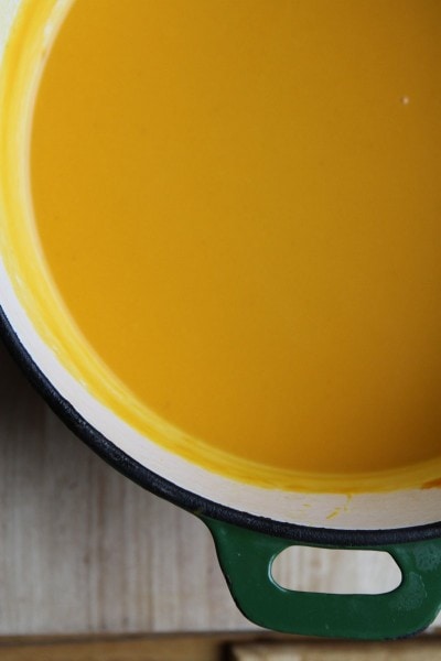 pot of butternut squash soup.