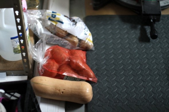 storing vegetables in laundry room